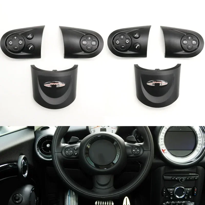 

Car Steering Wheel Cruise Switch Trim Cover Volume Control Button Cap For BMW MINI Cooper R55 R56 R57 R58 R59 R60 R61 2007-2014