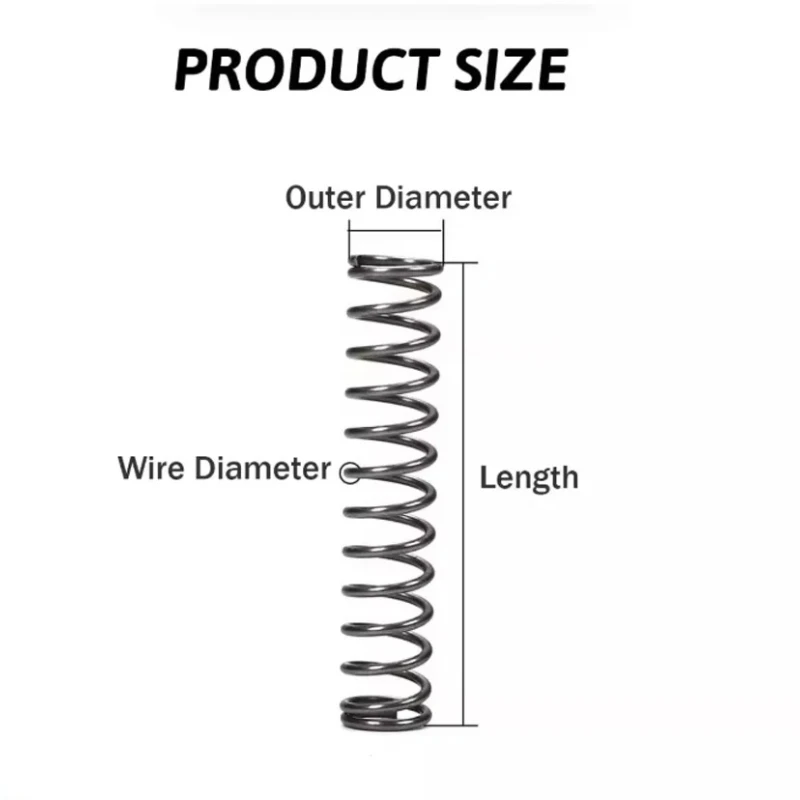 100pcs 1.0x5.5x65mm spring steel compression springs，Custom sizes of any dimension are available