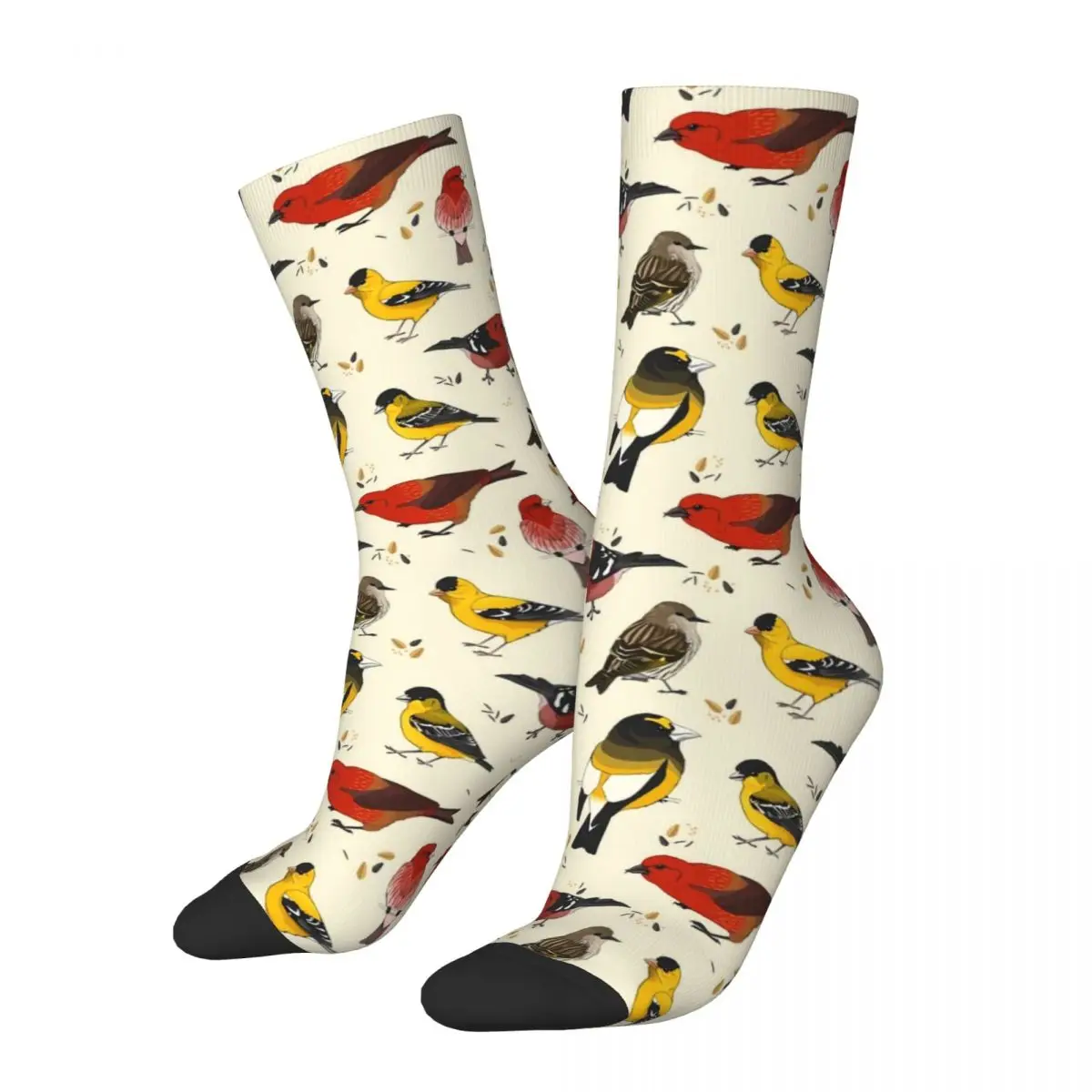 

Pretty Bird Stockings Women Men North American Finches Socks Comfortable Casual Socks Autumn Outdoor Anti-Slip Printed Socks