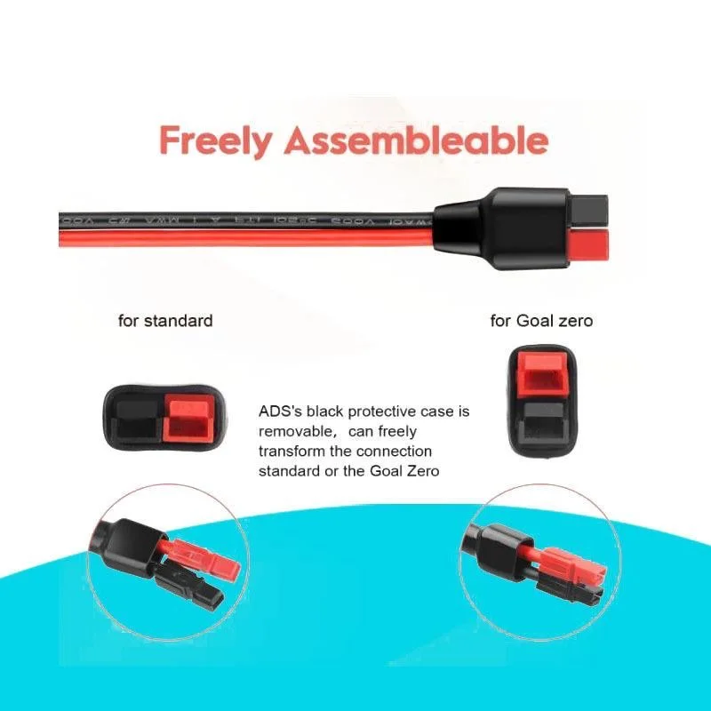 30A Ander Connector Cable Solar Male to Female Connection Cord 12AWG Outdoor Energy Storage Electric Vehicles Power Adapter 1pc