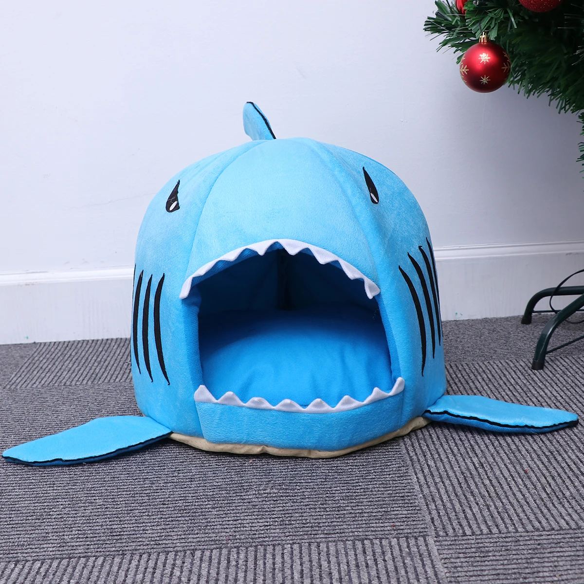 

Pet Bed Nest Shark Warm Kennel Small Size S Blue Winter Sleeping Bag Dog Cat Puppy Bed Comfortable Soft Portable Pet Cave