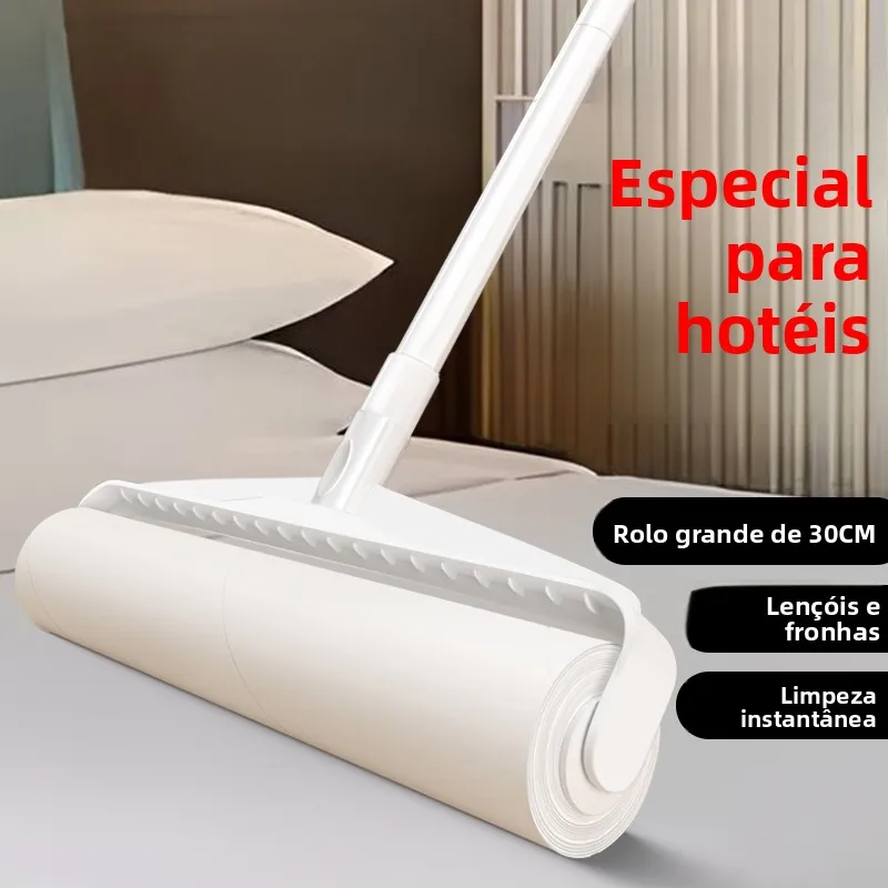 commercial-hotel-use-sticky-hair-remover-roller-long-handle-bed-cleaning-tool-floor-hair-absorbing-brush-large-size-duster