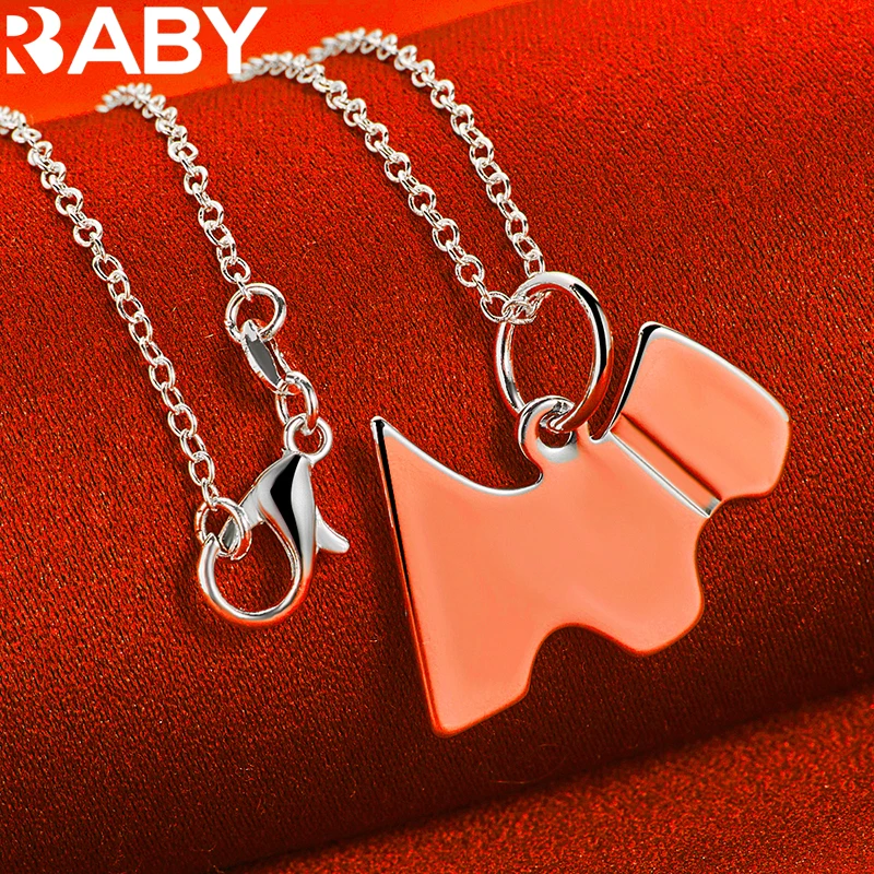 925 Sterling Silver Little Dog Pendant Necklace For Women Man 18-30 Inches Chain Simple Fashion Jewelry Leisure Accessories