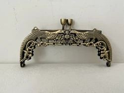 1 Pieces Wholesale Size 4 3/4 Inch 12 Cm Vintage Fancy Zinc Alloy Emboss Sew On Coin Bag Purse Pouch Frame Hardware Anti Bronze