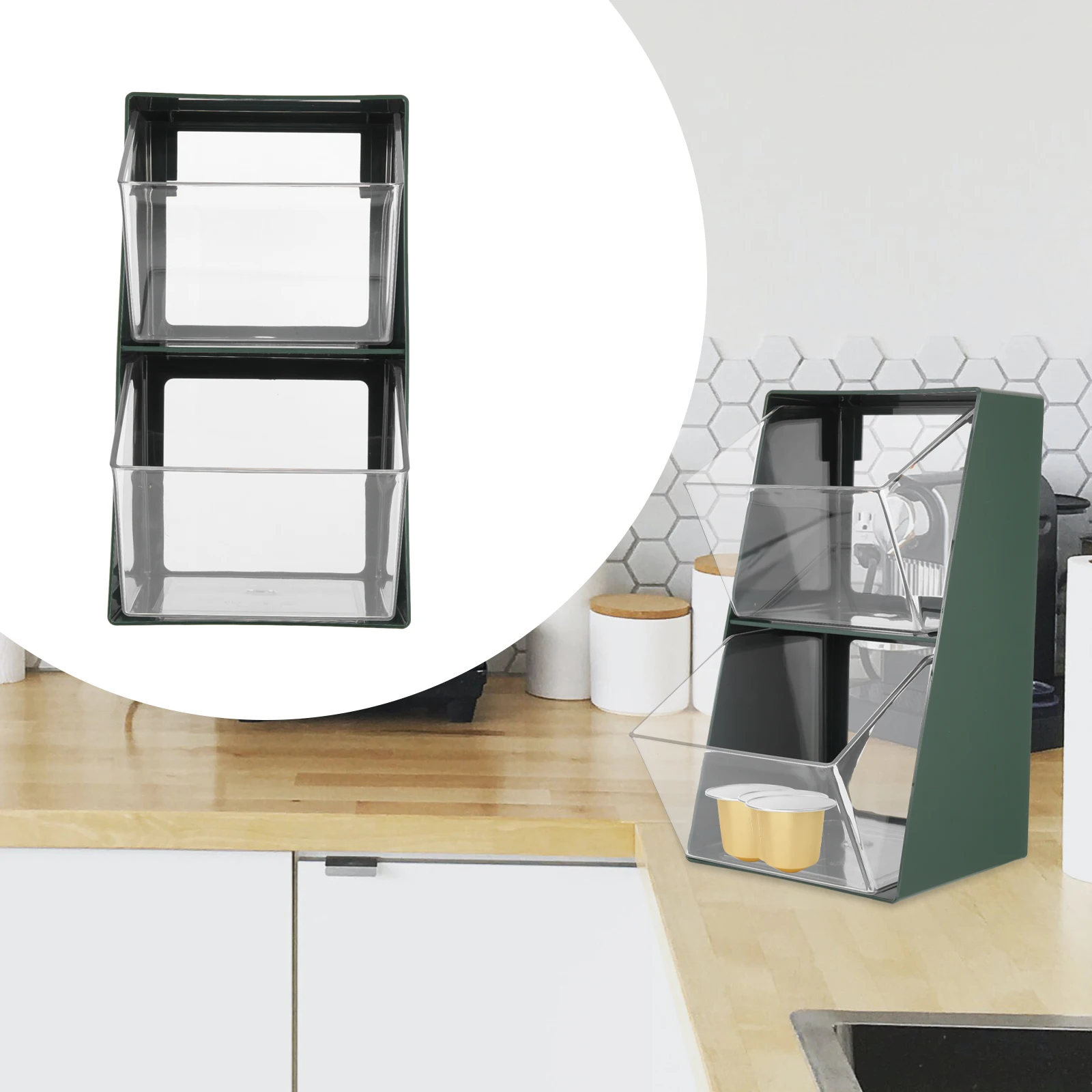 

Tea Bag Organizer Coffee Bag Storage Holder Plastic Desktop Rack For Home Office Hotel Multi-Layer Tea Bags Stand Sugar