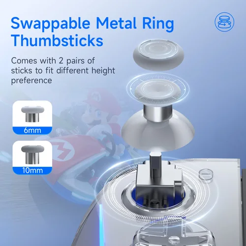 Imagen 2 del producto EasySMX S15 L/R Joypad controlador RGB inalámbrico Compatible con Nintendo Switch/OLED, giroscopio, Amiibo, efecto Hall, para Pokemon