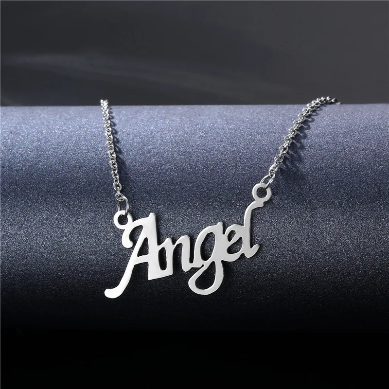 New Stainless Steel Name Necklace European And N Jewelry Necklace Personality Letter Collarbone Chain