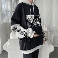 90s Japanese Anime Demon Slayer Akaza Hoodies Men Harajuku Black And White Manga Women Sweatshirt Winter Long Sleeve Hoodie Tops