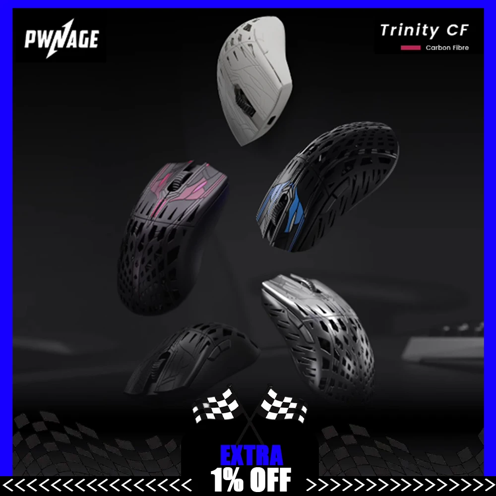 

Мышь Pwnage Trinity CF из углеродного волокна, двухрежимная беспроводная мышь Paw3950, 8000 Гц, игровая мышь, аксессуары для ПК, подарок для геймера