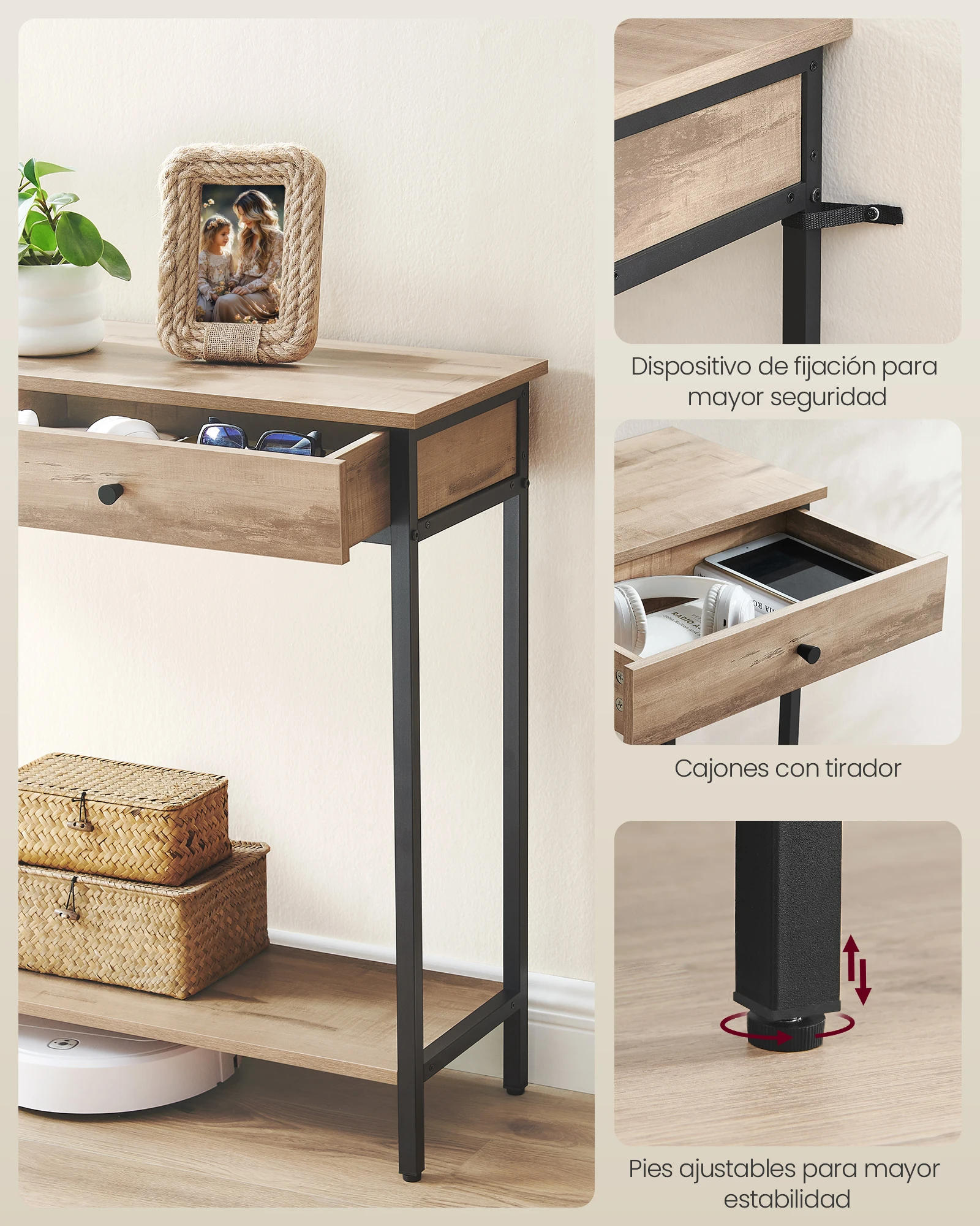 Wholesale Entrance Table Bedroom Living Room Sofa Table with Two Drawers Console Table