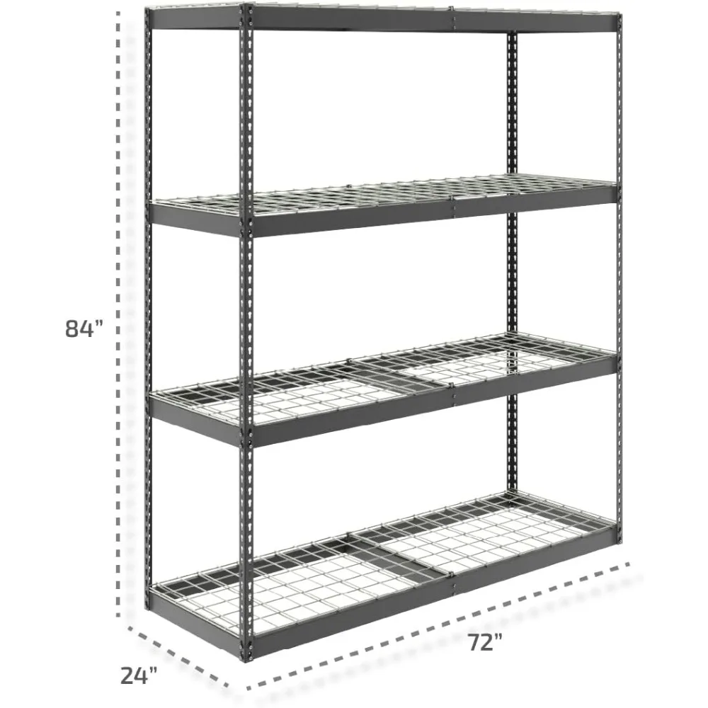Garage Storage Rack - Hammertone | Steel Shelving Unit | 24" D x 72" W x 84" T
