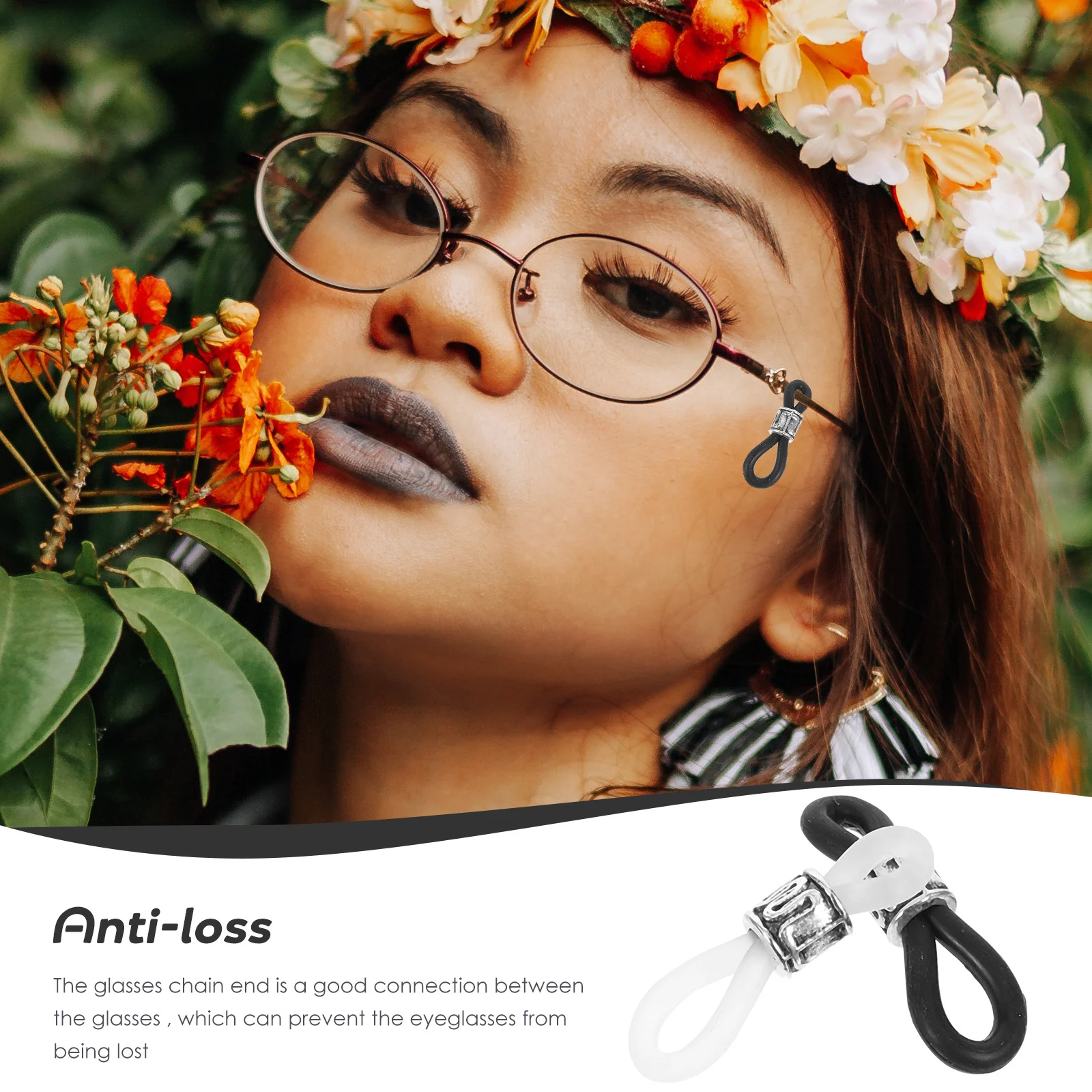 

20Pcs Glasses Chain Connector Silicone Anti Slip Ends for Eyeglass Rope Holder Reading Sunglasses Secure Fastening