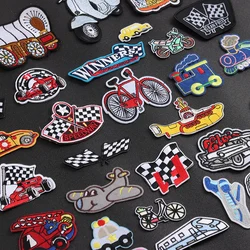 Fai da te cartoon car Patch ricamato carino distintivi Hippie ferro su toppe per bambini per vestiti adesivi Badge