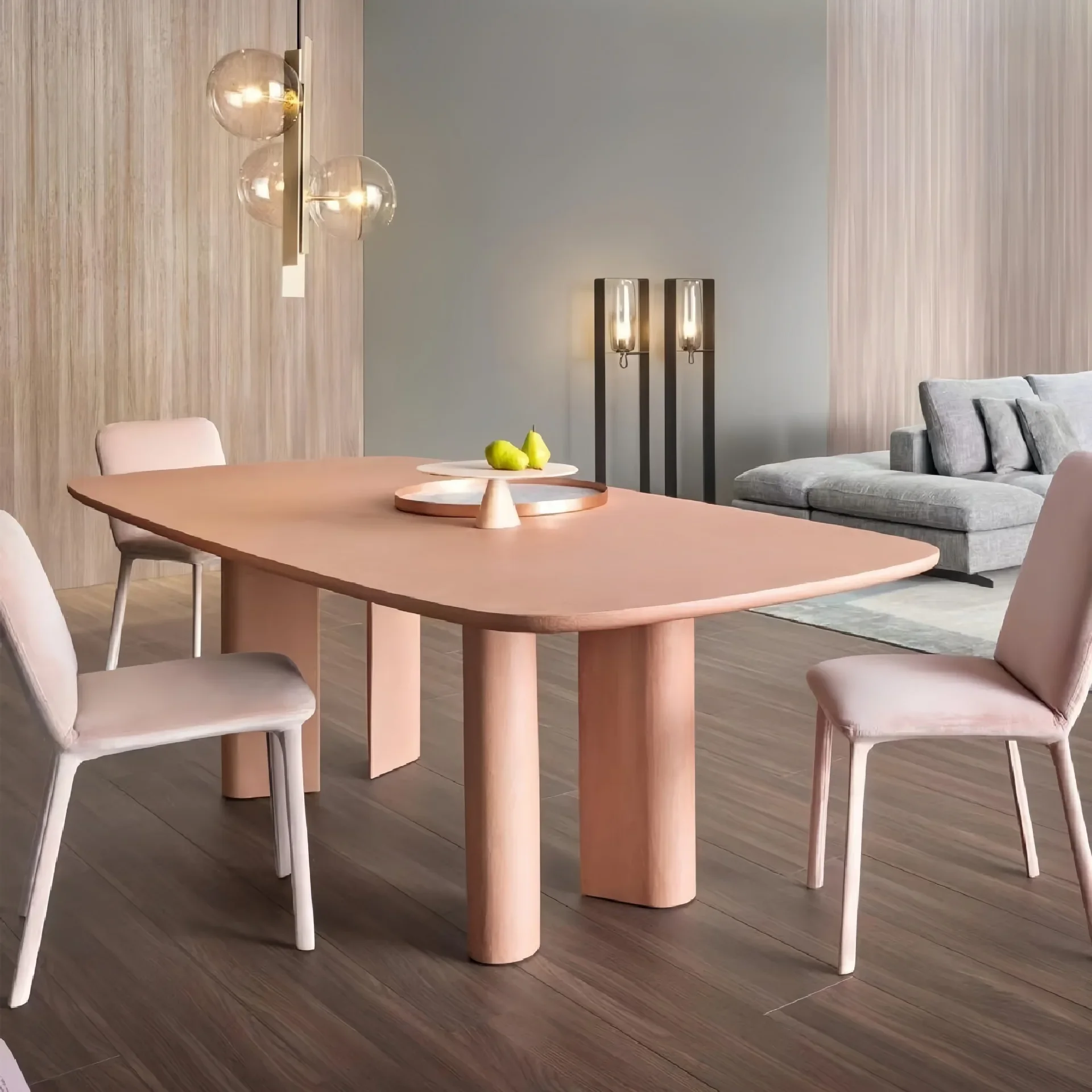 

Minimalist solid wood dining table light luxury designer creative ins home negotiation table art workbench personalized desk