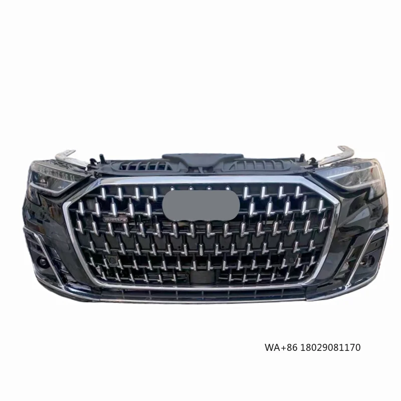 

Передний бампер для Audi A8 D5 (2022-2024) с решеткой радиатора и комплектом фар, б/у, пластик+АБС, крепление на болтах