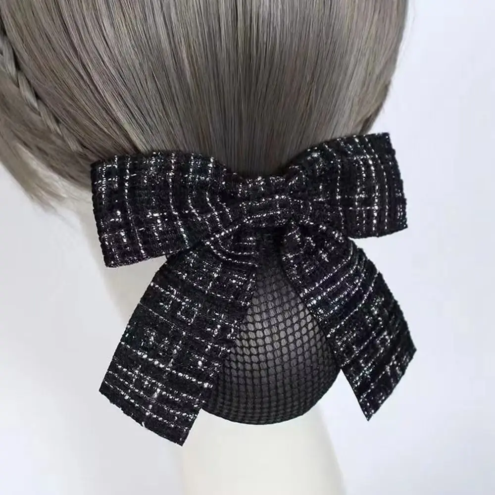 1Pcs Durable Bun Snood Mesh Flower Bowknot Fine/Loose Mesh Professional Crochet Bow Net Headwear Net For Lady Women