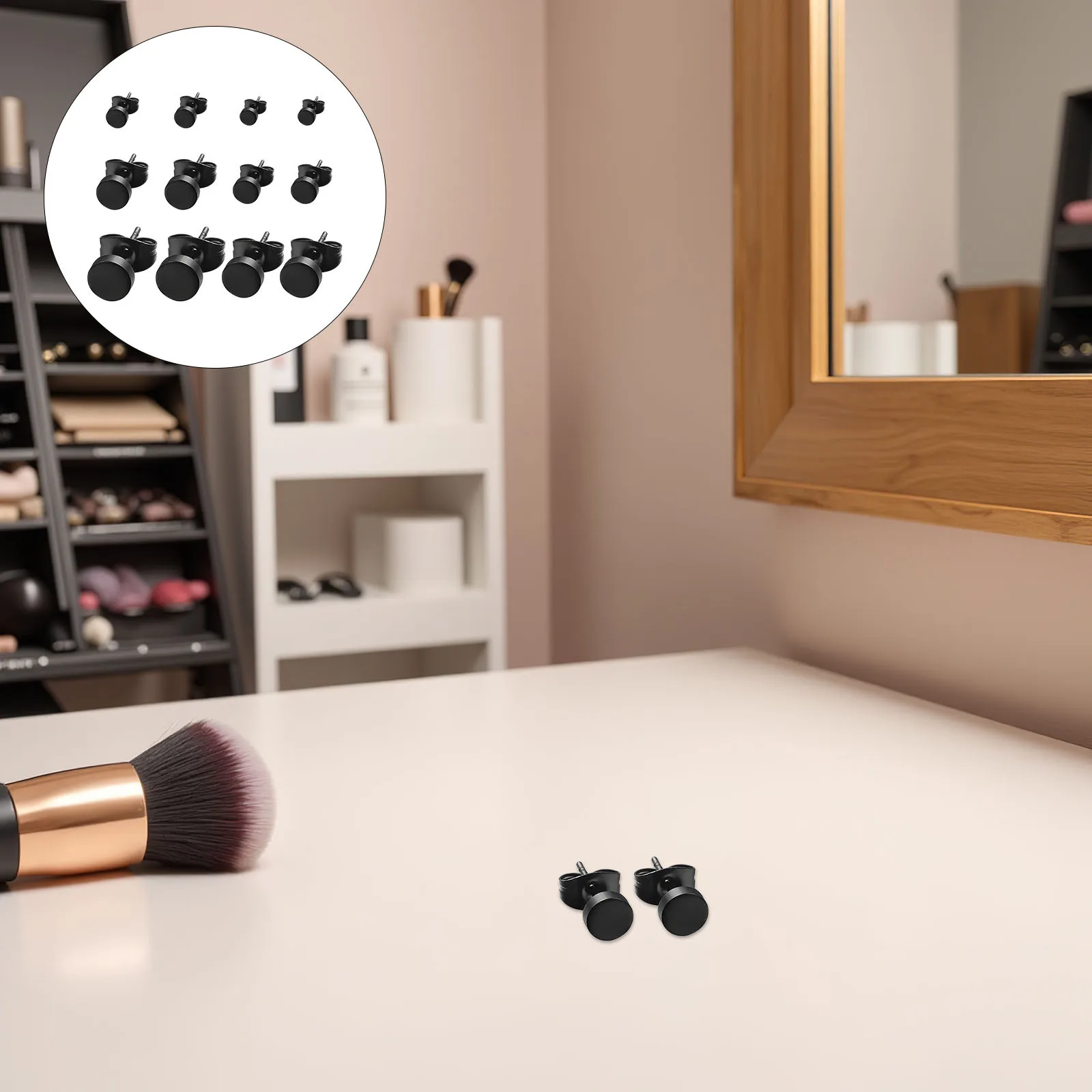 

6Pair Surgical Steel Ear Piercing Studs Safe Lightweight Sizes 3mm 4mm 5mm 6mm 7mm 8mm Unisex Corrosion Resistant Earrings