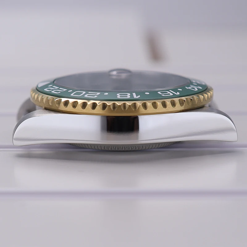 40mm für NH35 NH36 NH34 NH38 NH70 Miyota8215 ETA2824 PT5000 Uhrwerk Silber Gold Uhr GMT SUB Gehäuse Keramiklünette Saphirglas – Detail 6