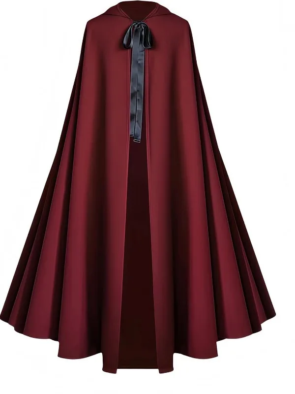 

Halloween Black Hooded Cloak Stage Performance Costume Unisex Outdoor Apparel Theater Performance Outerwear Men's Fashion