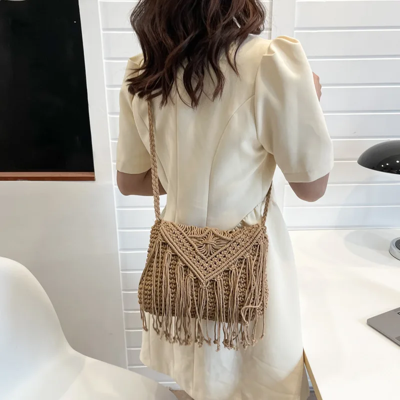 Summer Tassel Shoulder Bags For Women Casual Small Crossbody Bag Purse Travel Beach Messenger Handbags Phone Bag bolsa feminina