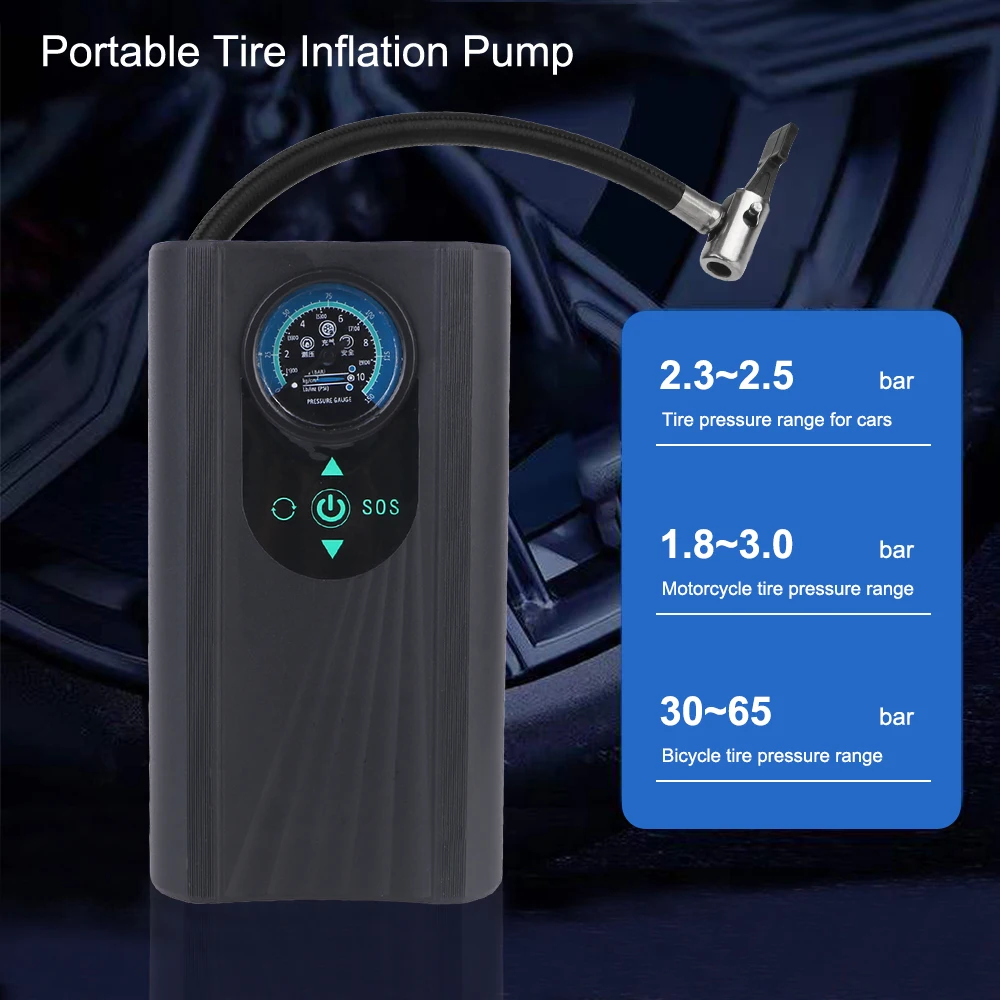 Высокоточный насос для накачивания шин мотоцикла, 12 В, электрический воздушный компрессор для мотоцикла, авто велосипеда, ручной воздушный насос для быстрой накачки