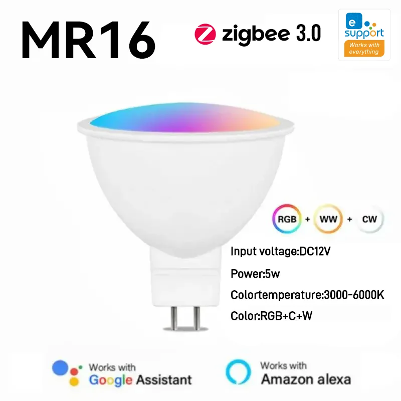 EWelink Zigbee/WiFi MR16 5W RGB Inteligentna Lampa z Regulacją Barwy i Ściemniaczem, Sterowanie Aplikacją i Głosem, Kompatybilna z Alexa i Asystentem Google — zdjęcie produktu 7