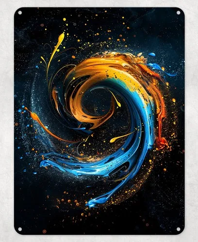 Abstract Paint Swirl Splatter Metal Poster Wall Sign Cave Shed Bedroom Kitchen --Tin Sign