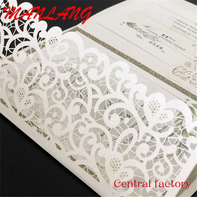 Factory Custom Printing Promotion 3D Envelopes Display Festival Greeting Laser Cut Wedding Invitation Cards