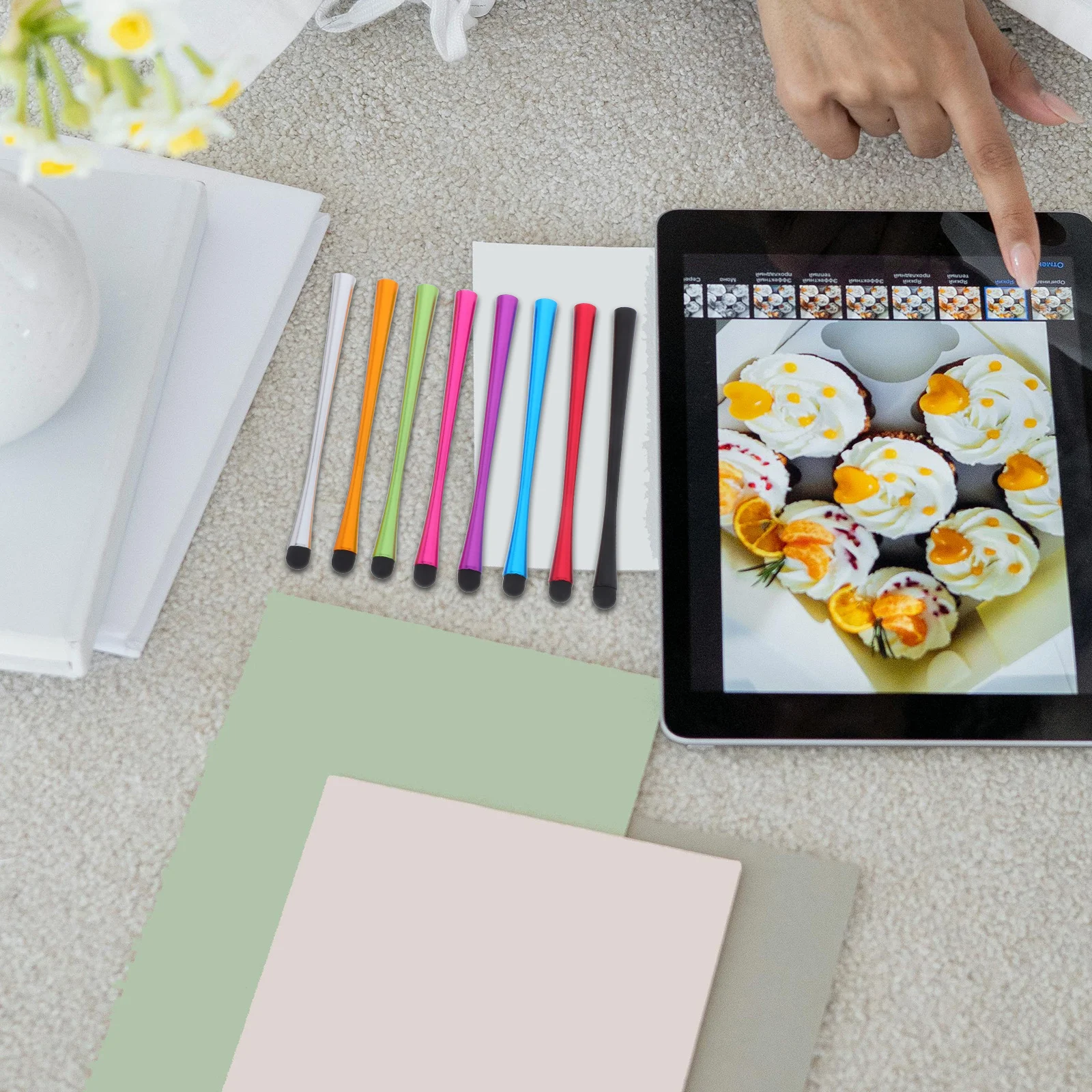 

8Pcs Touch Screen Pens Slim Waist Flexible Stylus for Smartphones Tablets Capacitive Devices No False Clicks Scratch Resistant