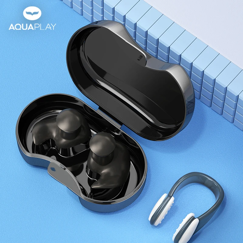 

AquaPlay Silicone Swimming Earplugs Nose Clip Set Noise Reducing Sleep Earplugs Waterproof Soundproof Eco Friendly Design