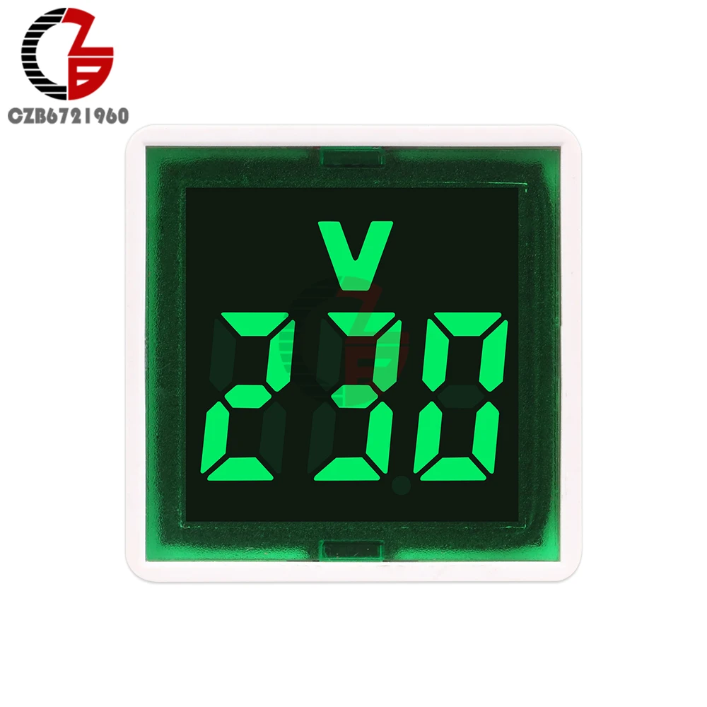 Mini Universal Square Voltmeter LED Digital Voltmeter Ammeter AC 50-500V Voltage Current Indicator Car Volt Amp Tester Detector