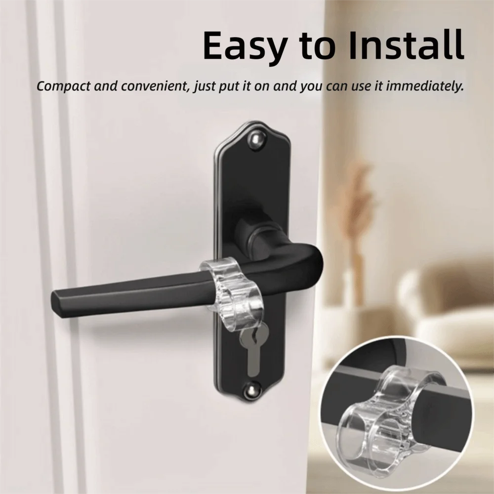 1pc Simple PVC Door Handle Bumper Clear Silicone Door Stopper No Drill Anti-collision Door Bumper Ring Home Office