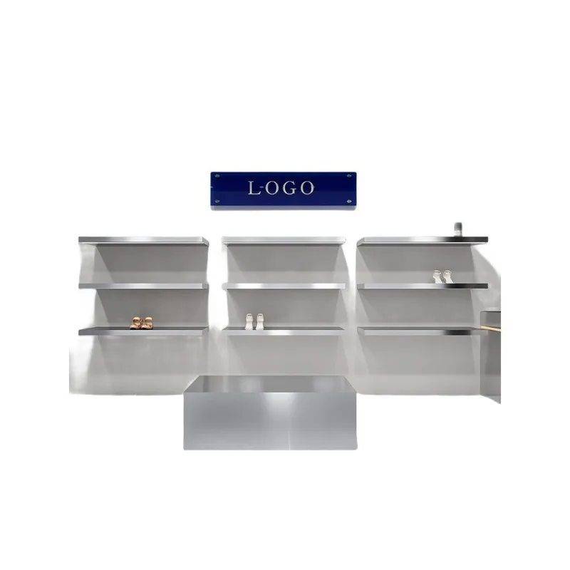 

Shoe store shoe rack Clothing store display rack Wall wall hanging stainless steel shoe rack