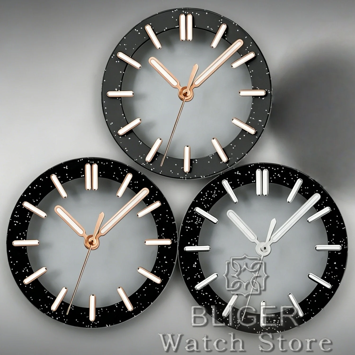 29mm 31mm Transparent Skeleton Starry Sky Watch Dial With Hands For NH35 36 NH37 NH70 71 72 PT5000 ETA2824 36 Miyota DG Movement