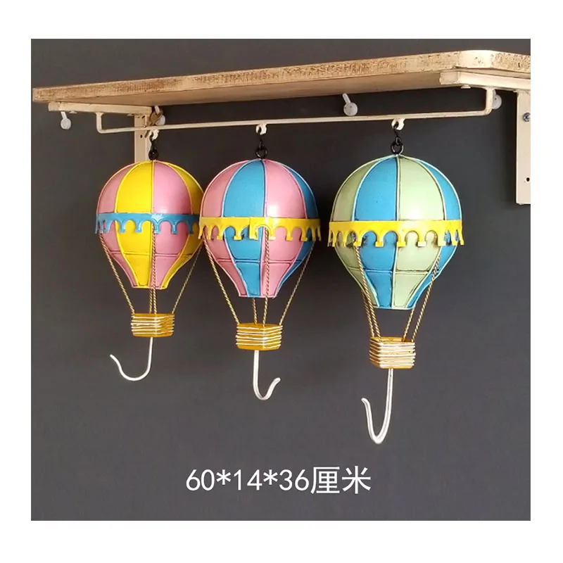 

Retro metal colorful hot air balloon hook wall hanging decorations indoor home bar coffee wall decoration