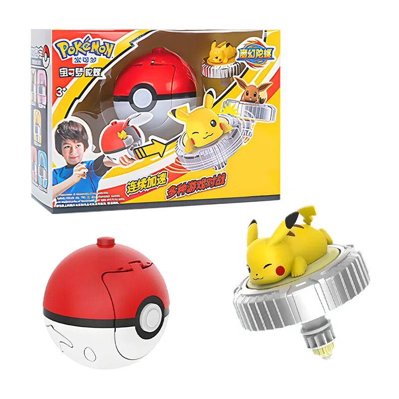 Pokemon top Ball Battle Gyro Spinning Pikachu Charmander Squirtle Mew Eevee Pocket Monsters Action Figure Toy set children Gift