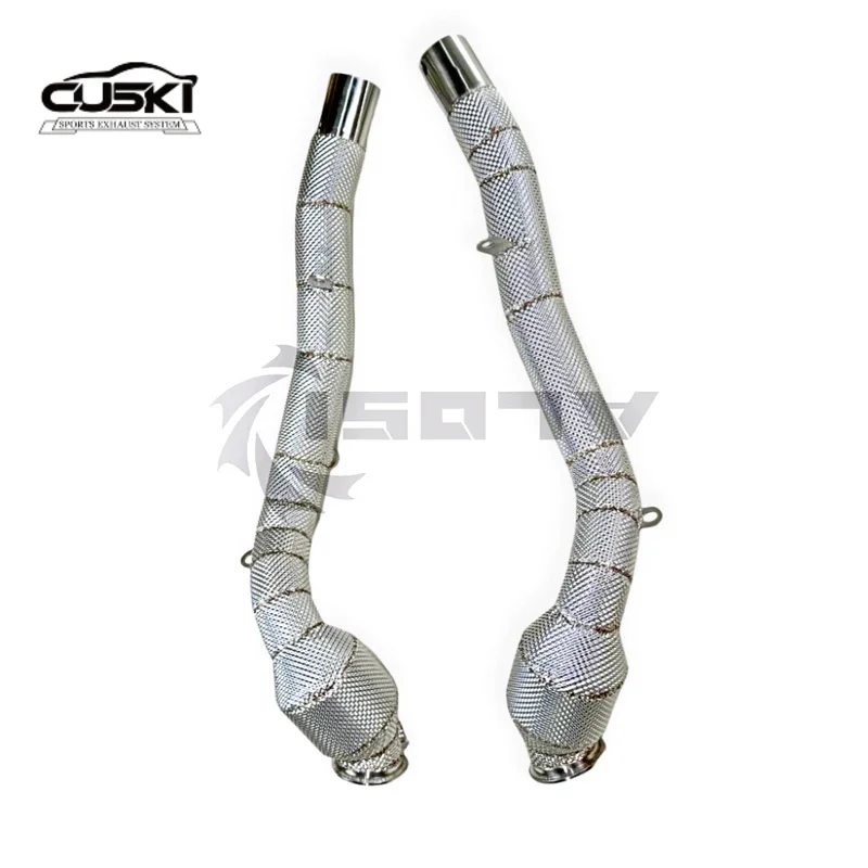 High performance exhaust components suitable for Ferrari GTC4 LUSSO 3.9T 2017-2019 stainless steel downpipe with heat shield