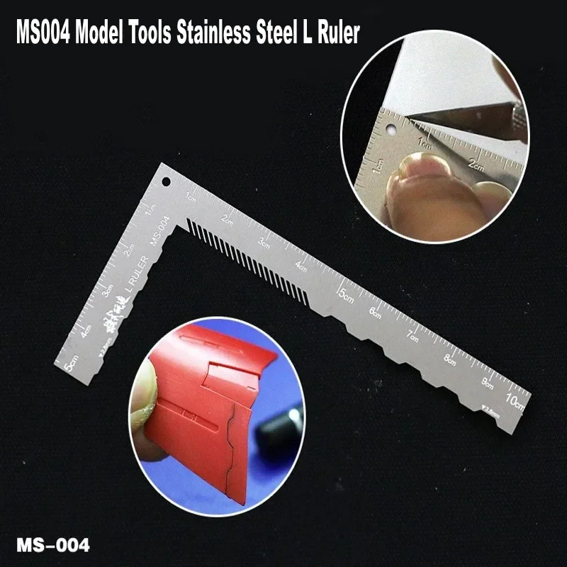 

MS004 Model Tools Stainless Steel L Ruler Plastic Board Details Transformation Cutting Assembly Model Building Tools Hobby DIY