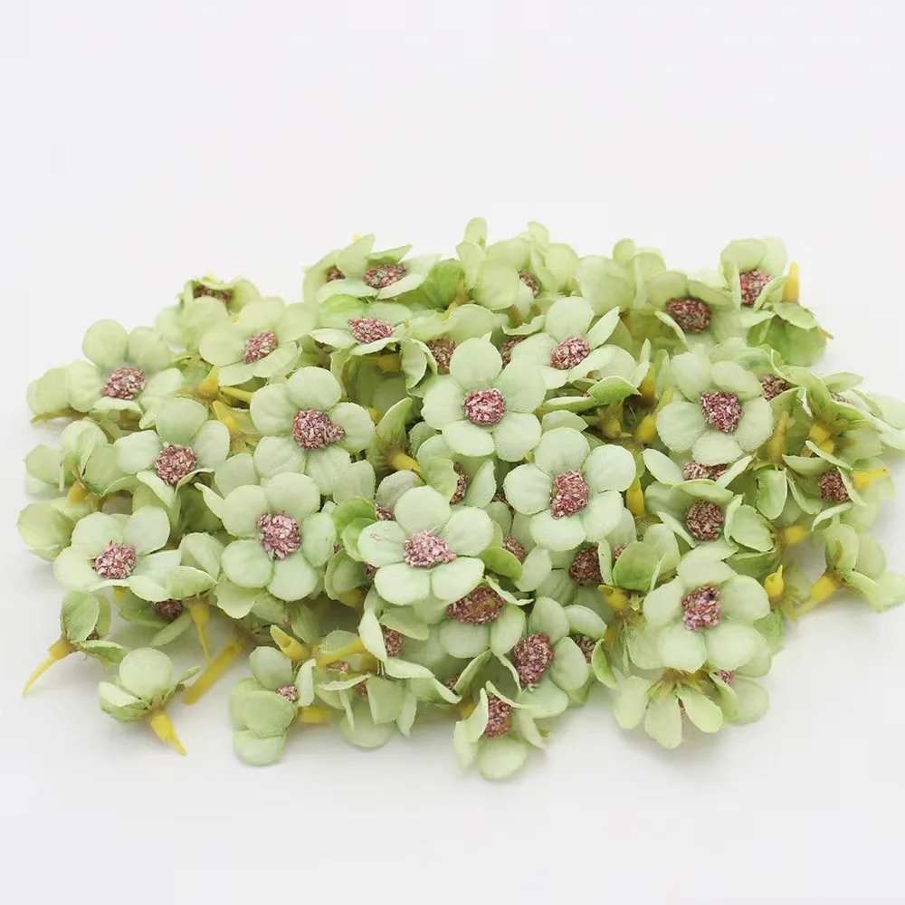 100PCS 2cm Mini Künstliche Blumen Gefälschte Blumenköpfe Handwerk Gänseblümchen Seidenblume für Krone Schrott Hochzeit DIY Girlande Kopfschmuck Dekor – Detail 6