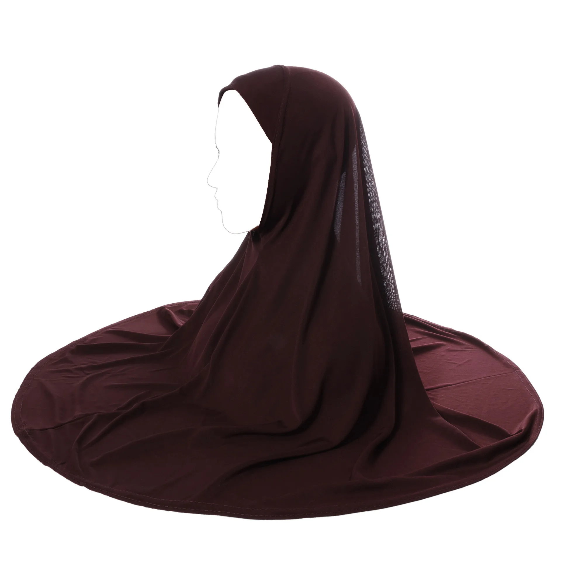 1pc Women's Hijab Headscarf Arab Head Cover,extra Size Islamic Scarf Double Layer Round Headscarf Bottom Cap High Elastic Scarf