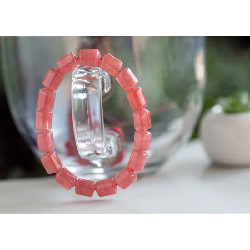 Natural Rhodochrosite as Right as Rain Color Rosy All-Match Style Bracelet