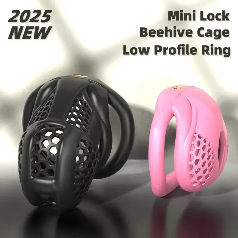 Men's Chastity Lock Abstinence Master-Servant Training BDSM Chastity Device Honeycomb Breathable Penis Cage Adult Sex Toys