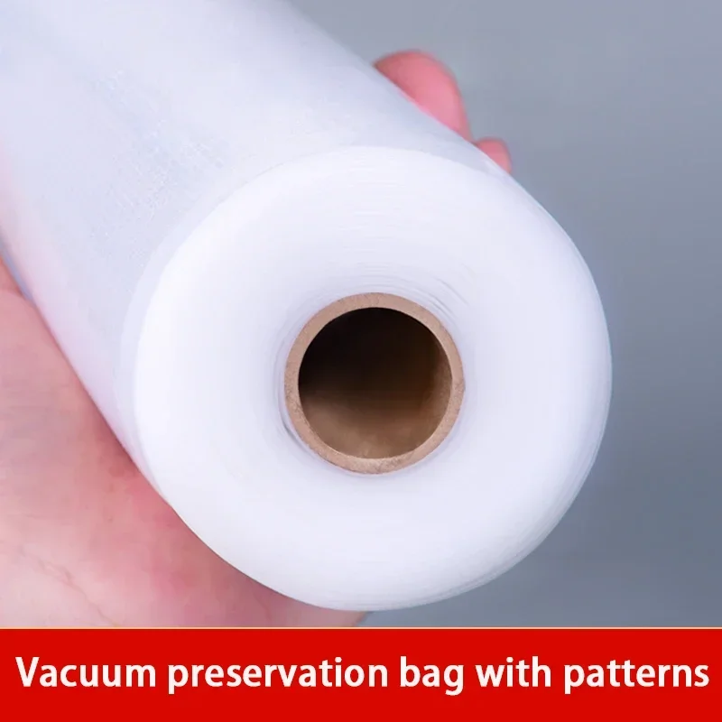 Vacuum Preservation Bag with Patterns Household Transparent Air Extraction Sealed Roll Bags 0.22mm Food Pack storage pouch