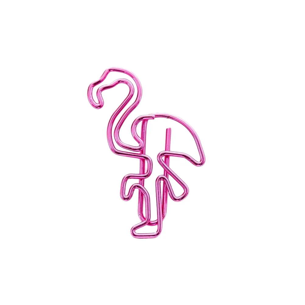 10 قطعة دبابيس ورق ملونة فلامنغو الكرتون ملف معدني المشابك عقد قوي مكتب مدرسة لوازم مكتبية حامل الرسالة #5