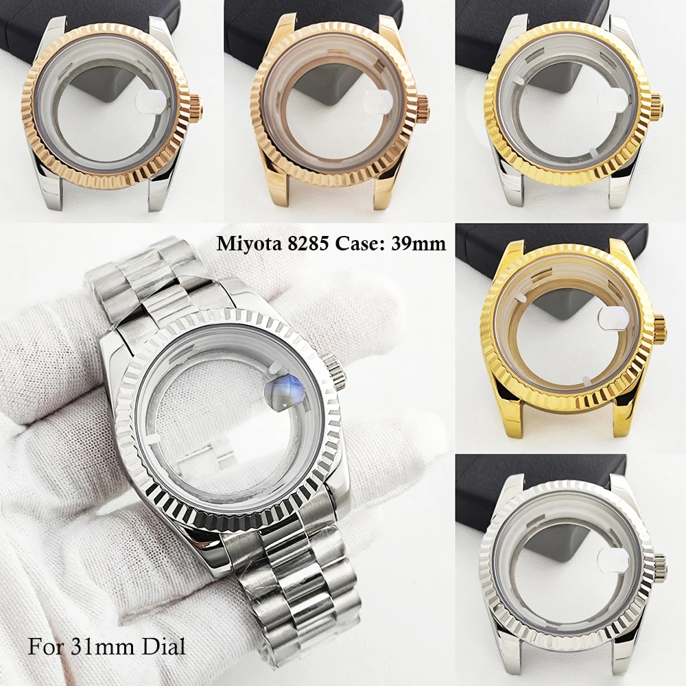 

Miyota8285 39mm Case Men's Sapphire Glass Stainless Steel Case Suitable for 31mm Dial Miyota 8285 Movement Watch Accessories