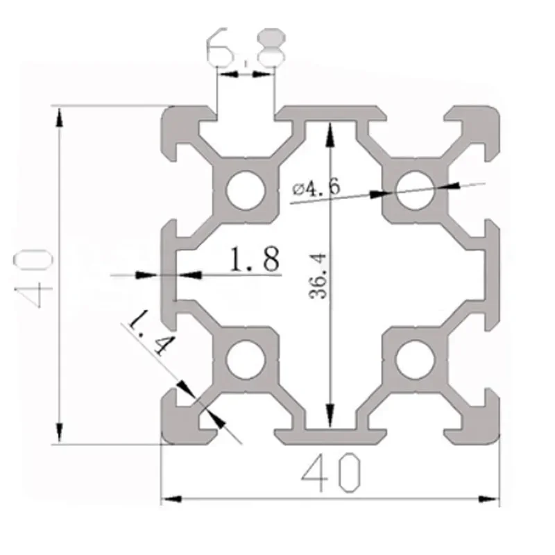 

CNC 3D Printer 2pcs Aluminum Profile 4040 V-Slot Extrusion Frame For Laser Engraving Machine Camera Slider Furnitur 100-1200mm