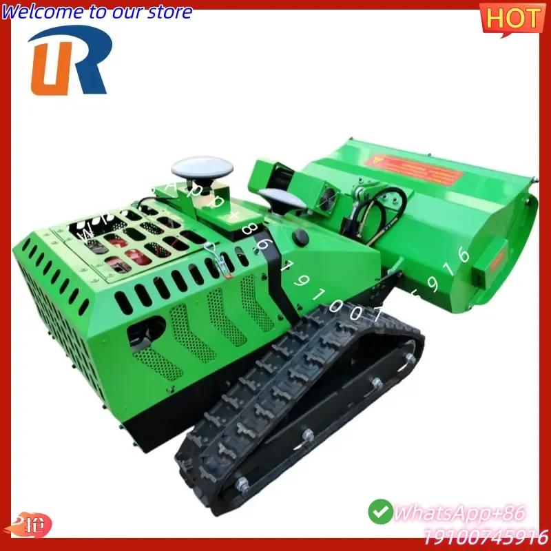 2026Hot Industrial Electric Cordless Anti-Slip Flail Cutting 800mm Hillside Crawler Lawn Mower 48V Battery 3000W Mulch