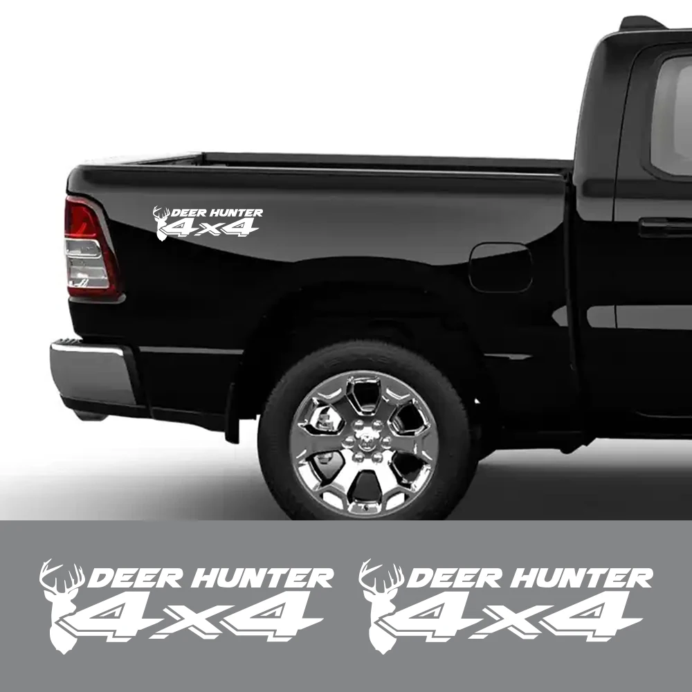 Pickup Deer Hunter 4X4 Auto Sticker Car Sport Decal For Ford F150 Toyota Hilux Dodge Ram Nissan NAVARA Mitsubishi L200 Triton