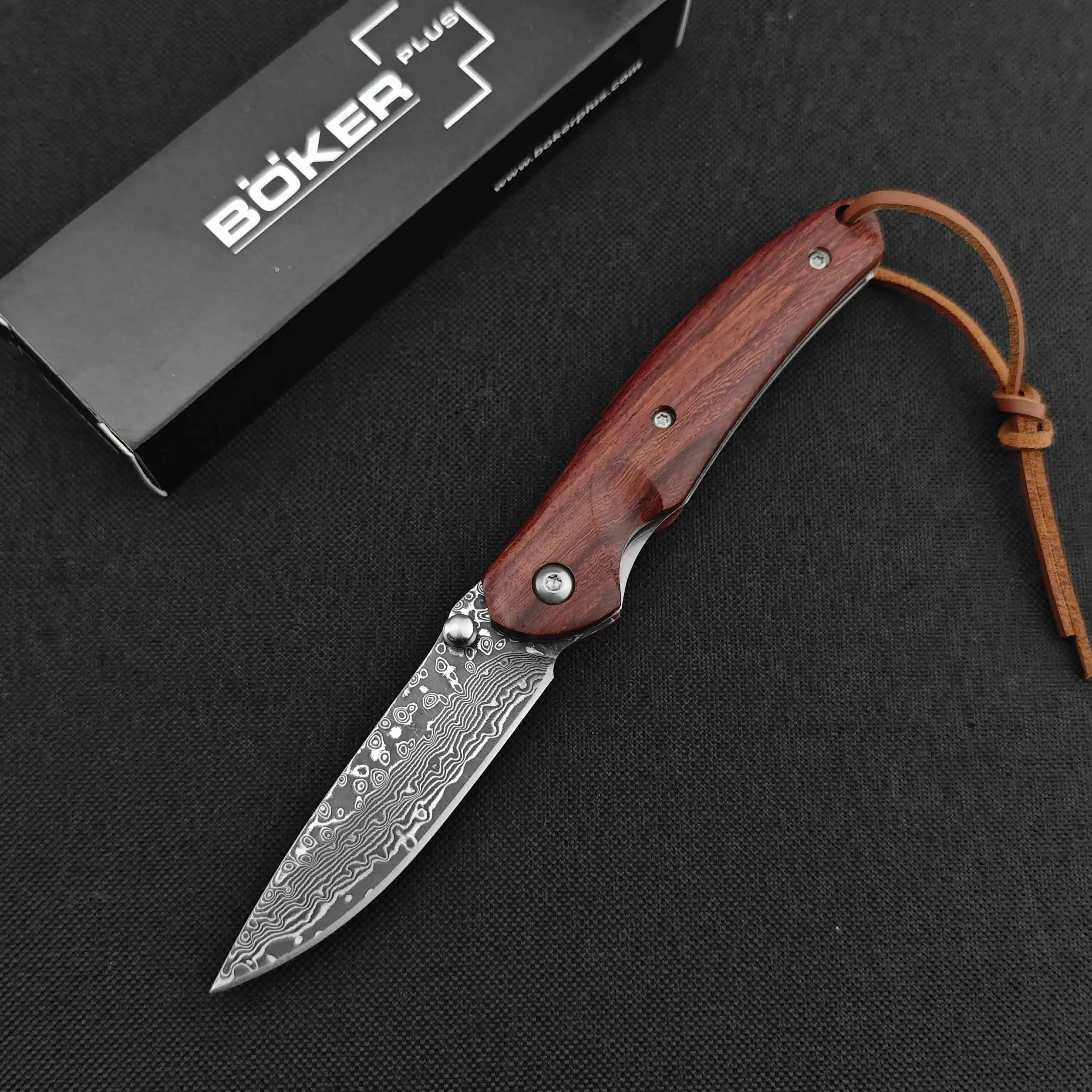 NEW Damascus Steel Folding Knife Outdoor Camping Knife Fruit Knife Survival Knife Wooden Handle Tactical Hunting EDC Knife