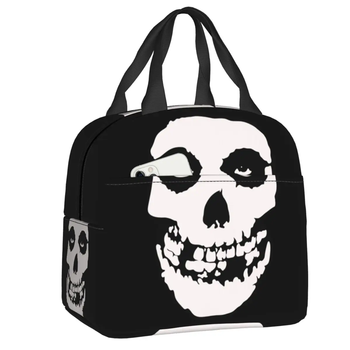 Custom Misfits Punk Rock Band Insulated Lunch Bags for Work School Resuable Cooler Thermal Lunch Box Women Children